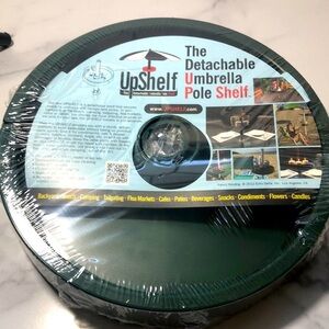 NWT Detachable Umbrella Pole Shelf Green Condiment Holder Patio Beach BBQ NEW